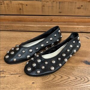 Zara Black Flats with Silver Studs